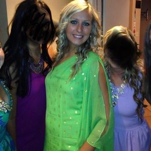 Lily Pulitzer Green and Gold One Shoulder Dress